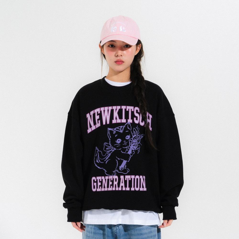 COLLEGE CAT SWEATSHIRTS (BLACK)