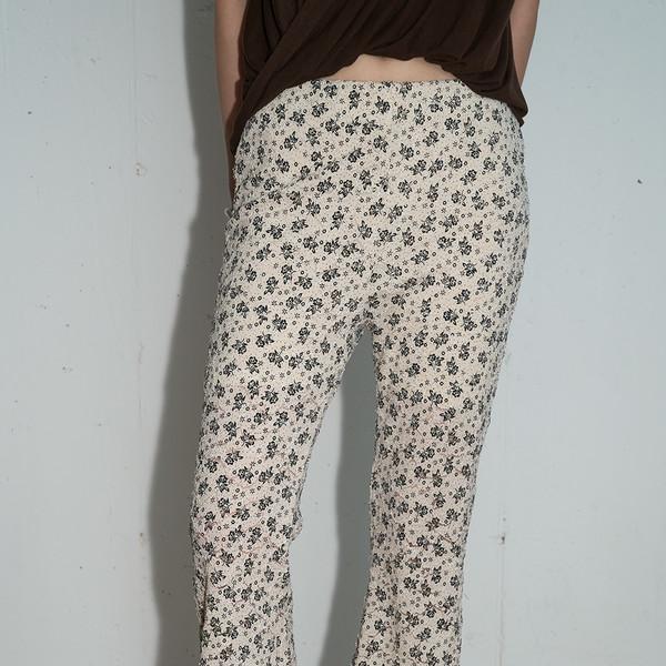 Floral Lace Banding Pants (Ivory)