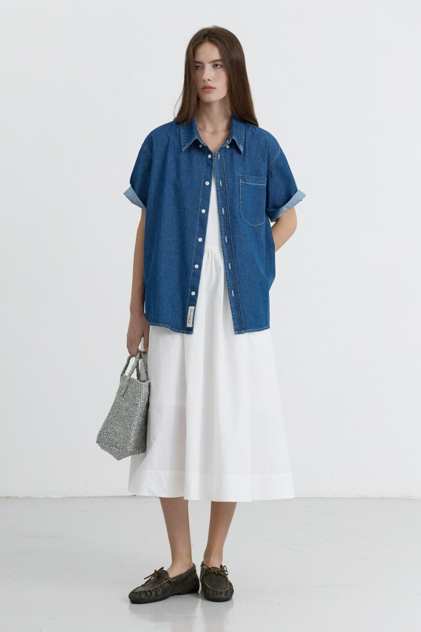 UNISEX OVERSIZED DENIM SHIRT CLASSIC BLUE