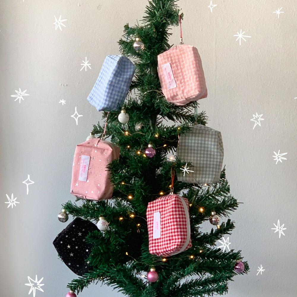 사각 파우치 (small size) - 체크