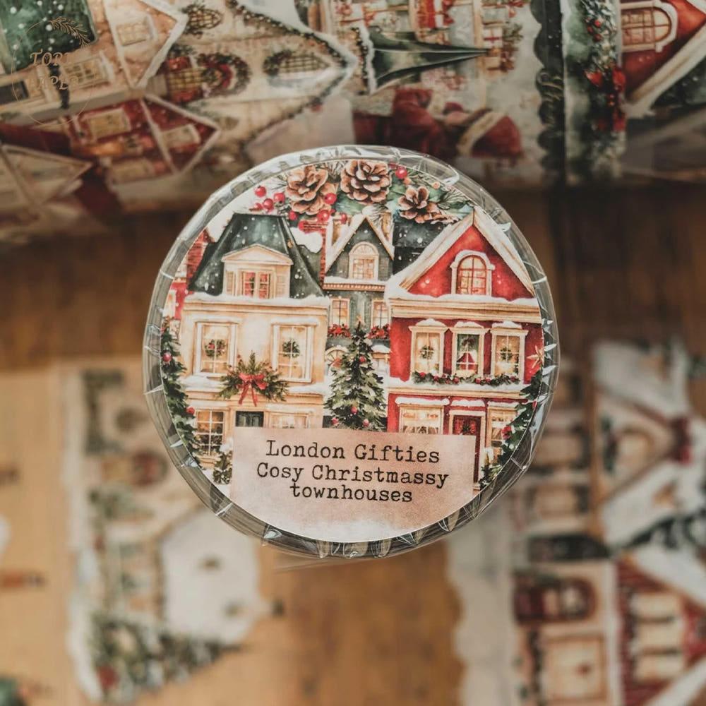 London Gifties 마스킹 테이프 Cosy christmassy townhouses 3D Gloss PET 10m LG 432