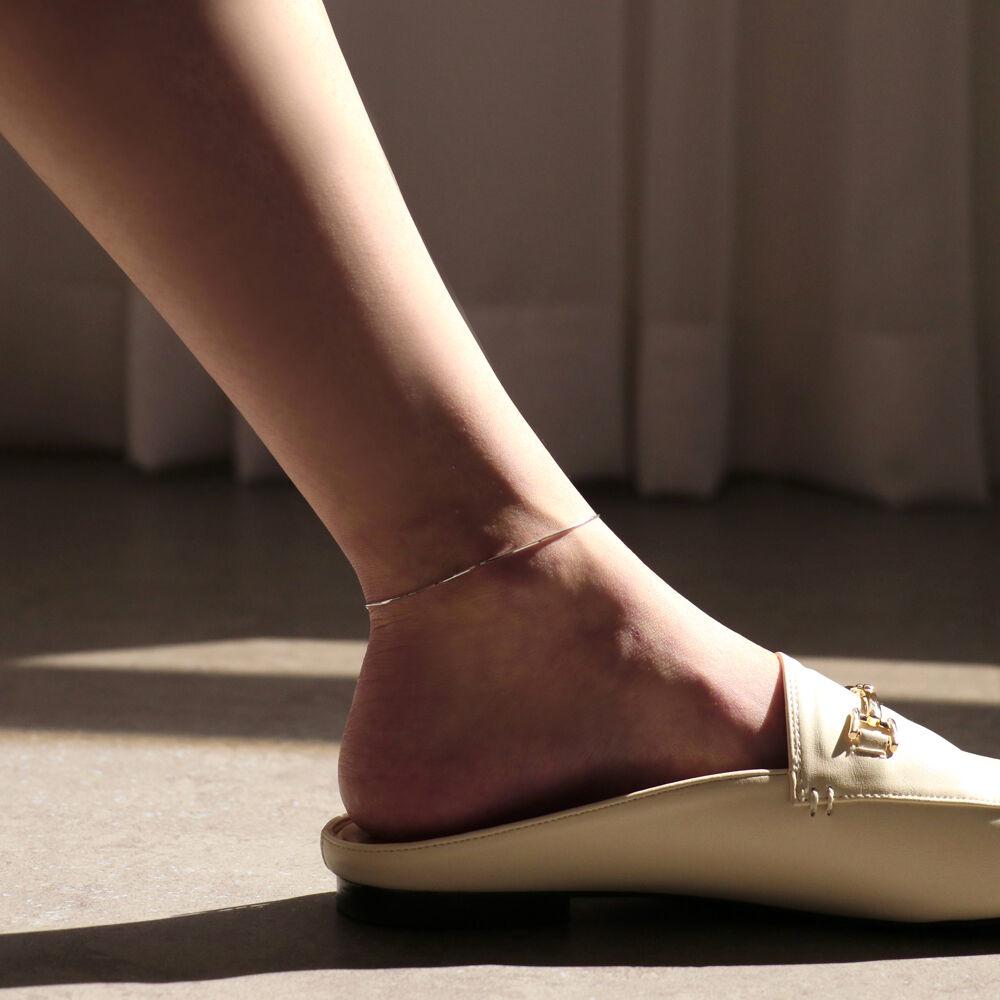 [실버925] silver thin snake chain anklet