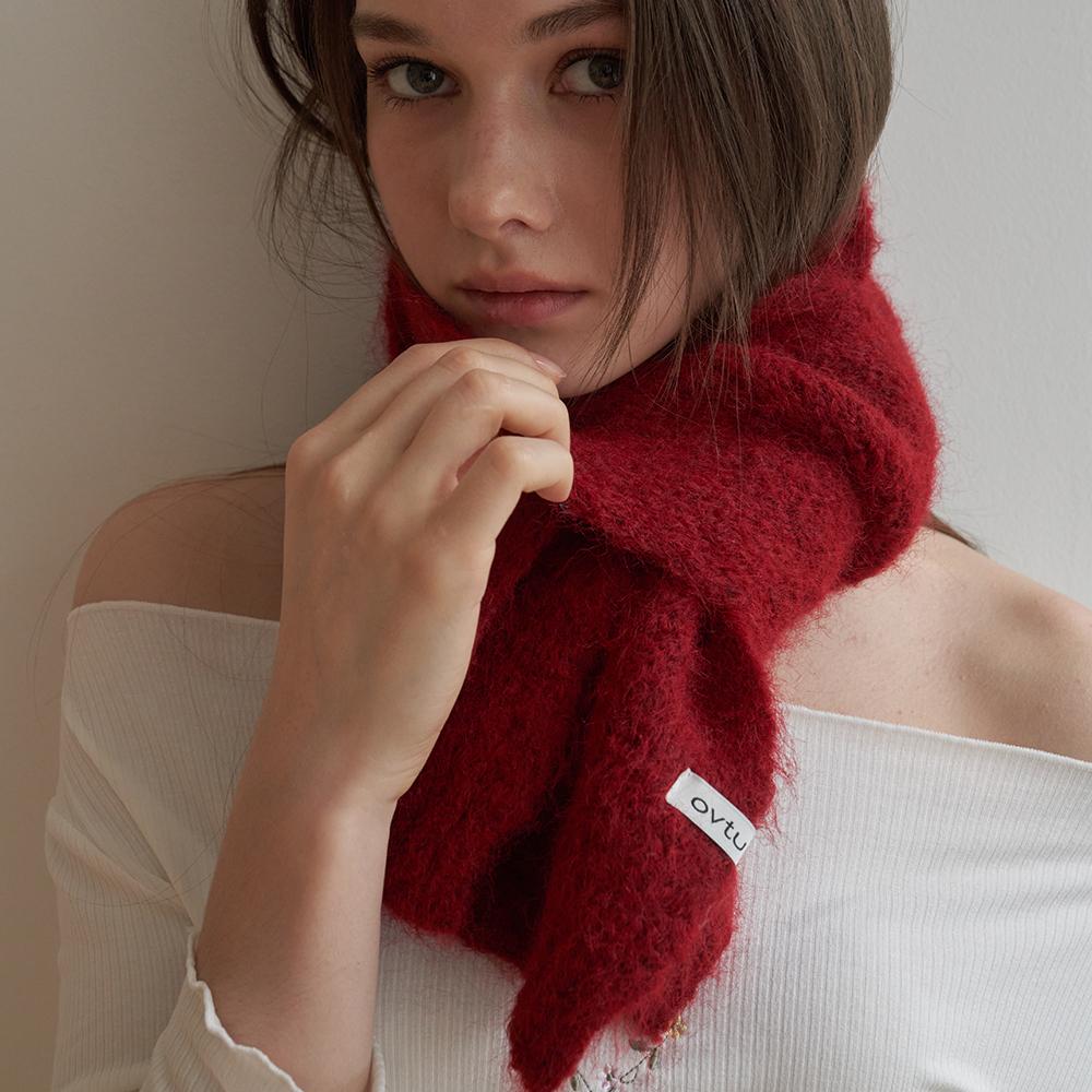 Fluffy Half Knit Muffler (5color)