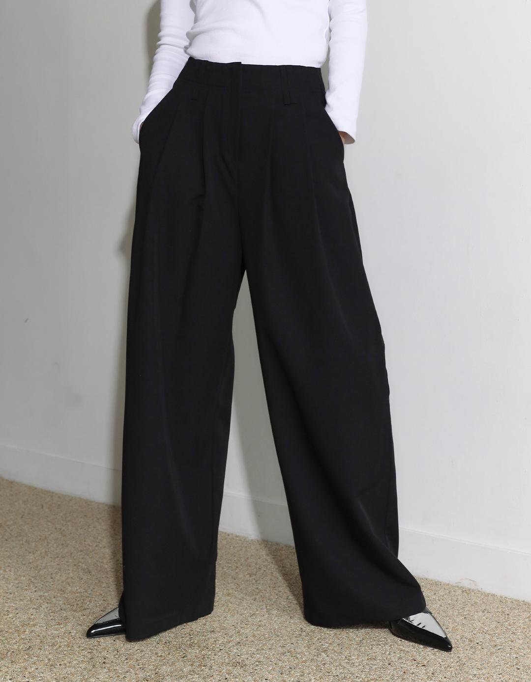Belt loops point wide slacks (2 Color)