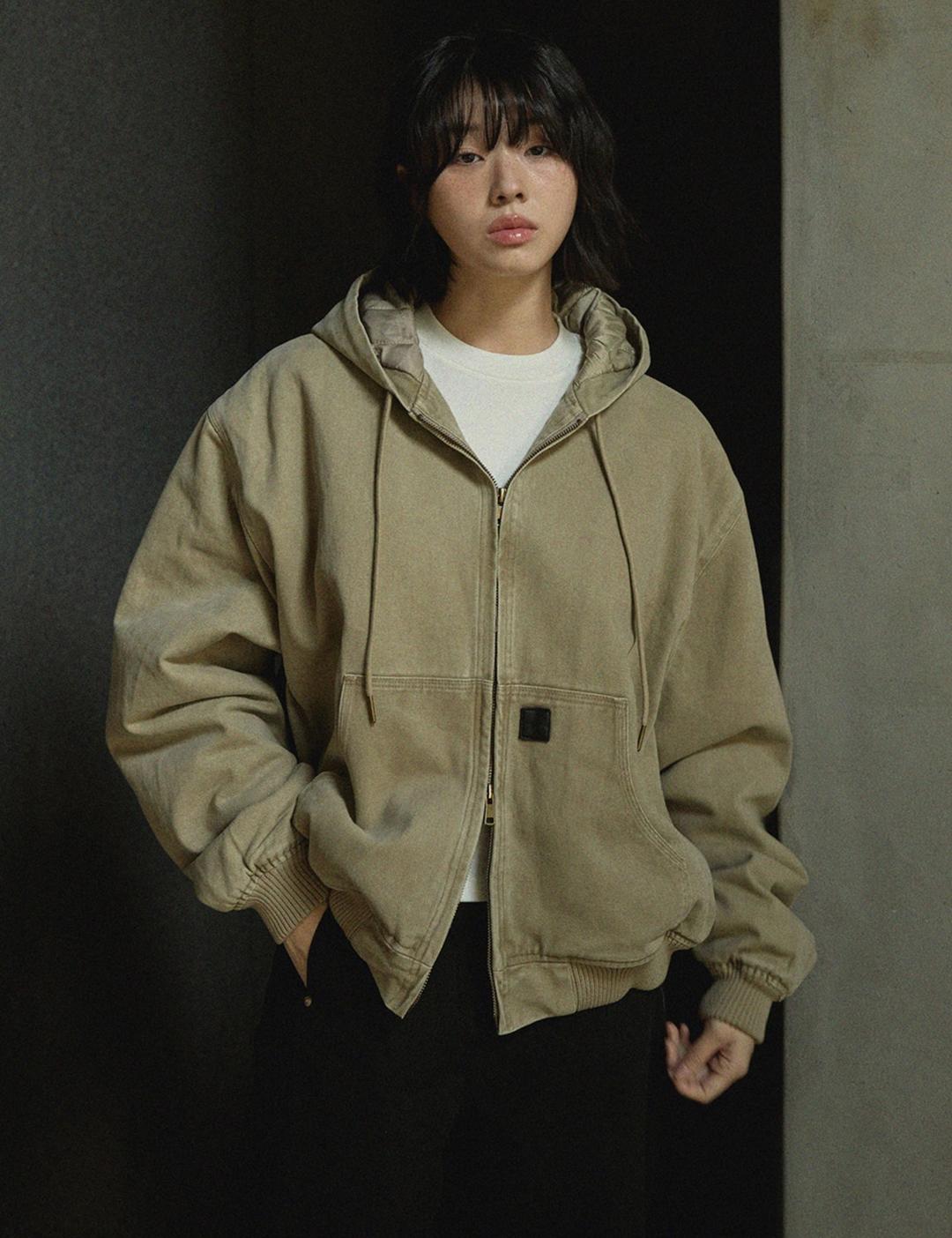 (woman) VTG 워시드 퀄팅 워크 후드자켓_5Color