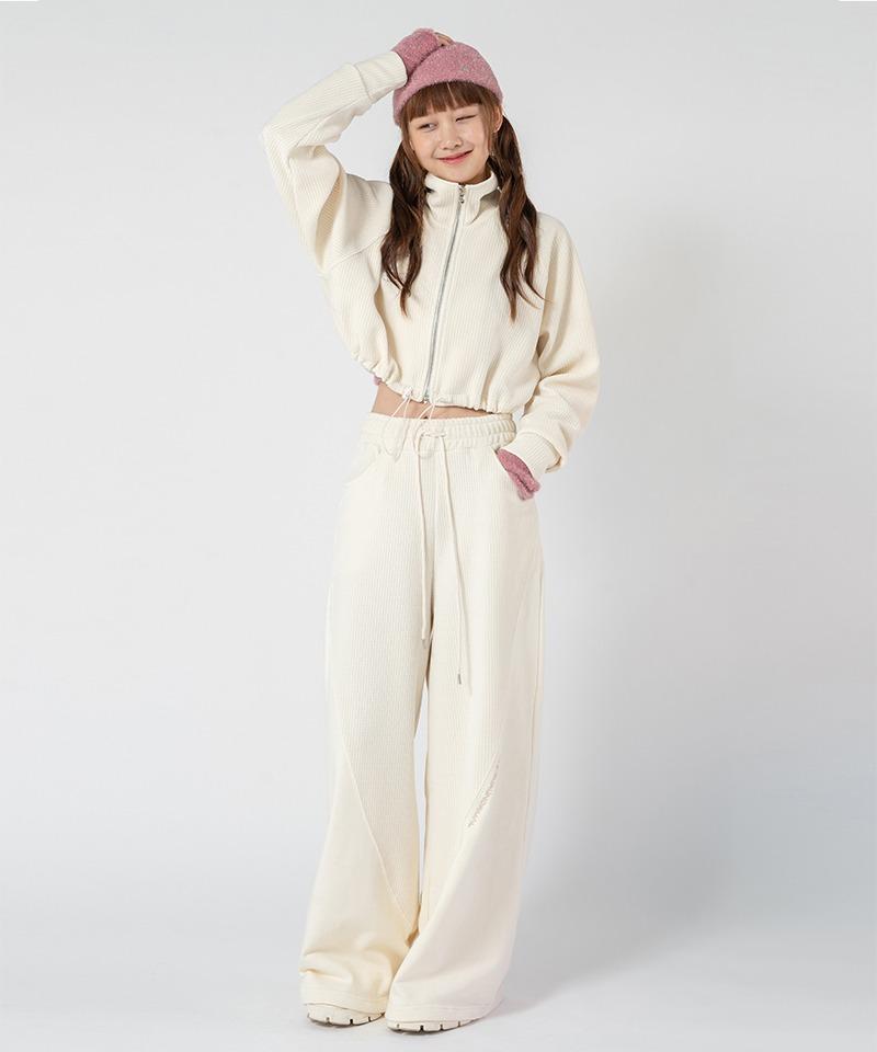 MARTIN VELVET WIDE PANTS_IVORY