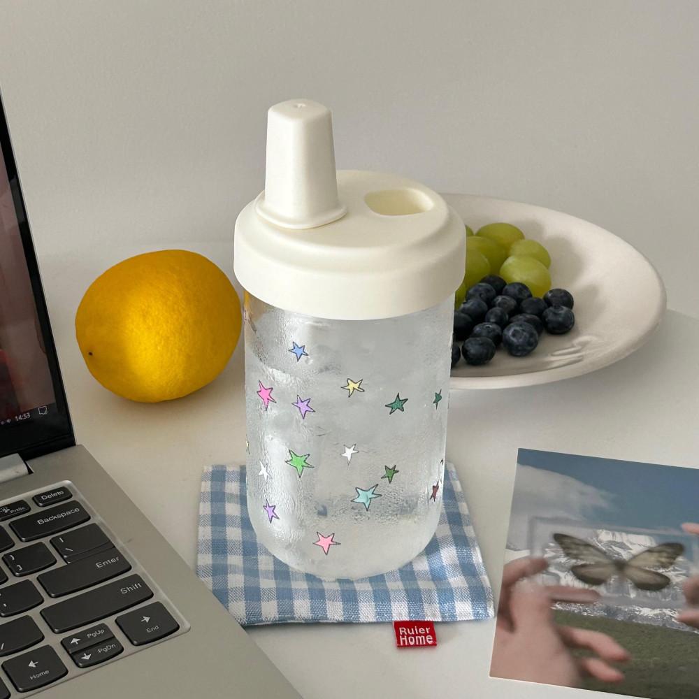 수심 Rainbow Star Tumbler 레인보우 스타 텀블러 별 컵 유니크 선물