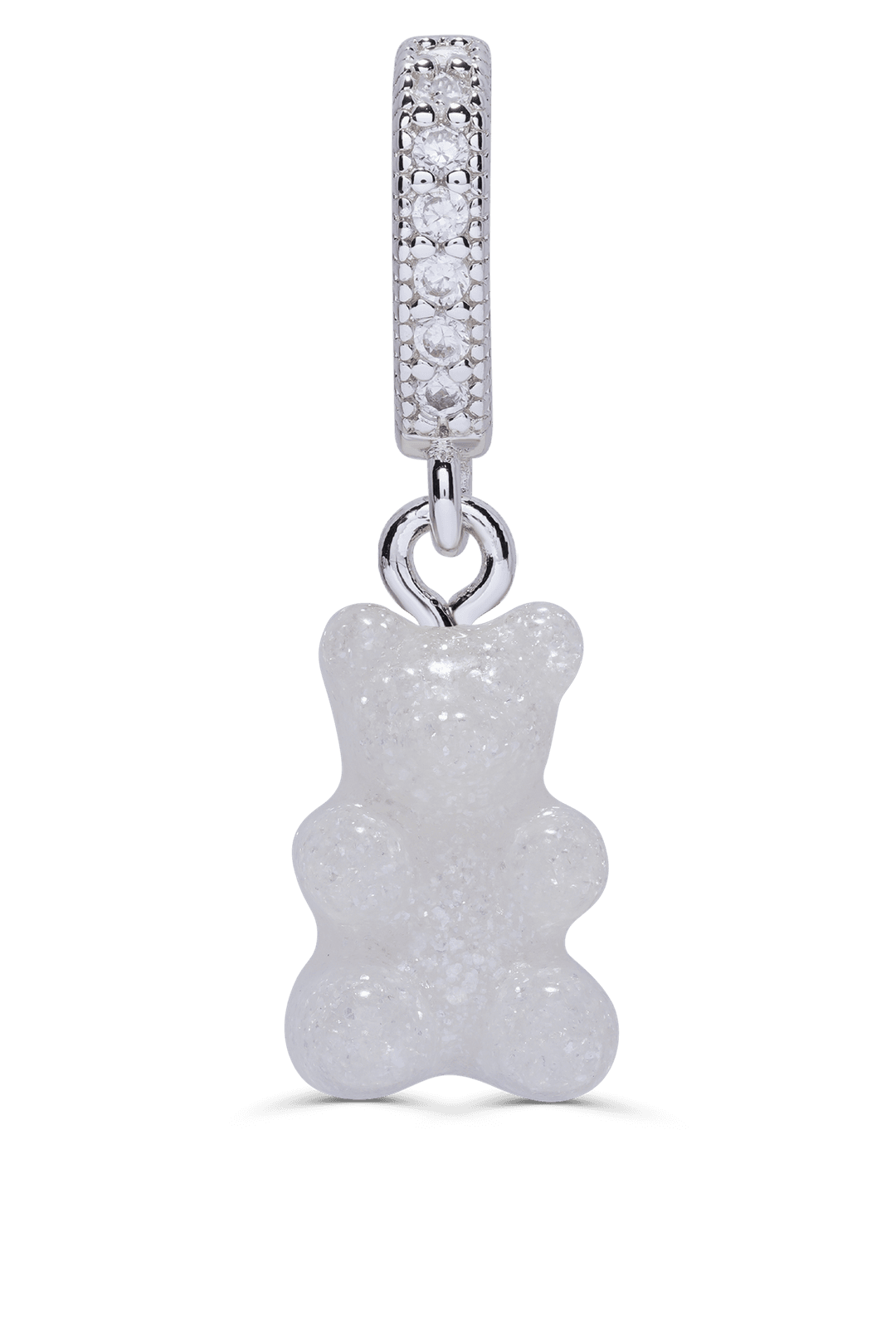 Nostalgia Bear - Pave Connector - Silver plated - Glittery