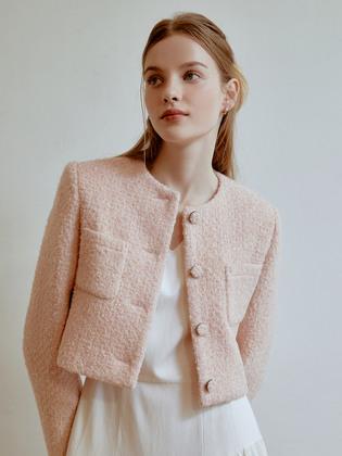 [단독] Dear tweed wool jacket (pink)