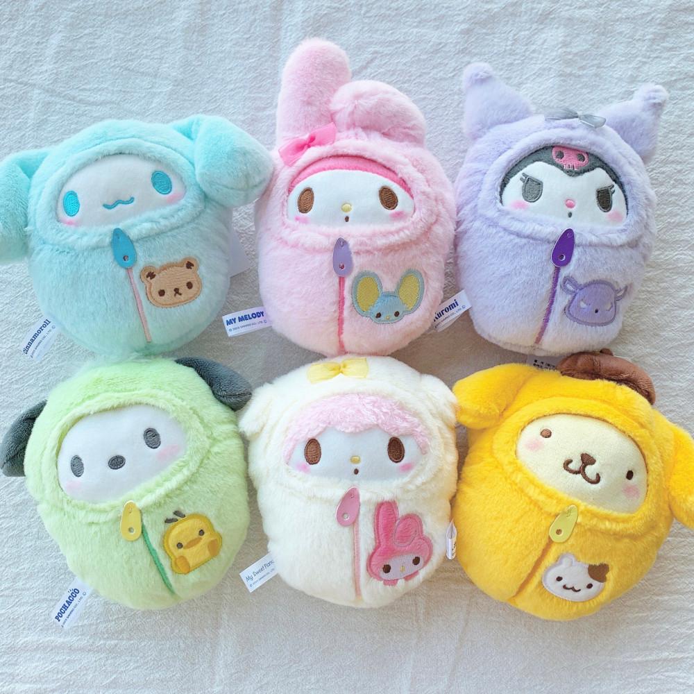 9월(2090)산리오 네부쿠로 시리즈 후와후와 침낭 인형 키홀더/키링 인형 열쇠고리 시나모롤 마이멜로디 쿠로미 포차코 마이스위트피아노 폼폼푸린