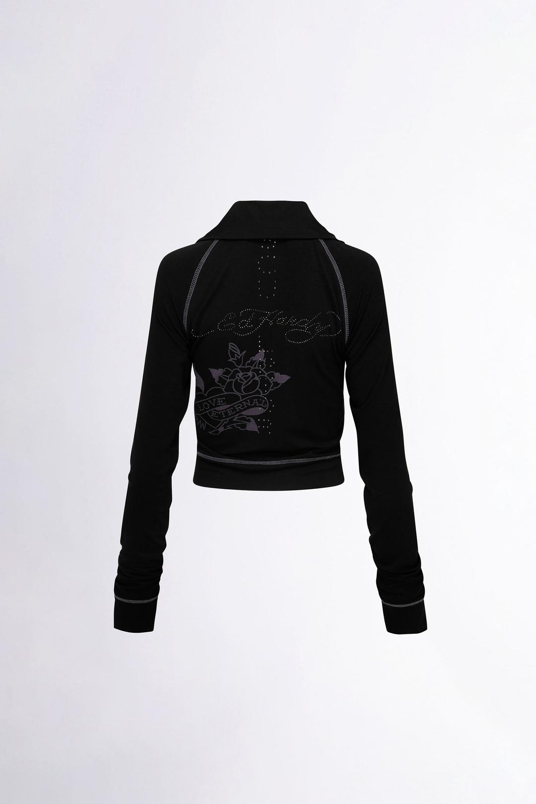 [Sculptor X Ed Hardy] Jersey Track Zip-Up Black