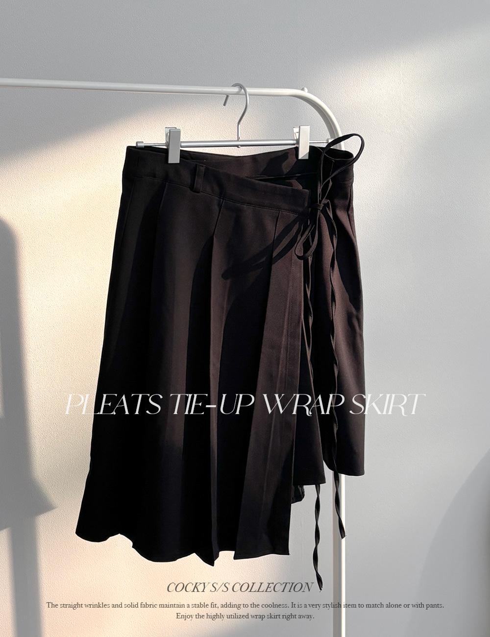 [WOMEN] PLEATS TIE-UP WRAP SKIRT -7일간 신상할인가(~2/25)
