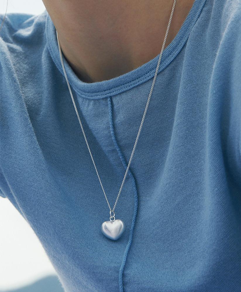 [리오더/12차][베흐트] cerise necklace (2 colors) / 925실버 무광 통통하트 목걸이