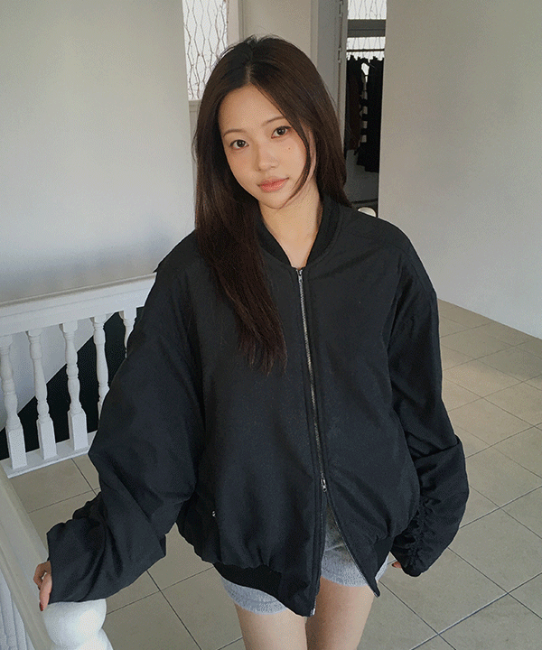 [누빔안감/데일리] 피키 셔링 박시 항공 패딩