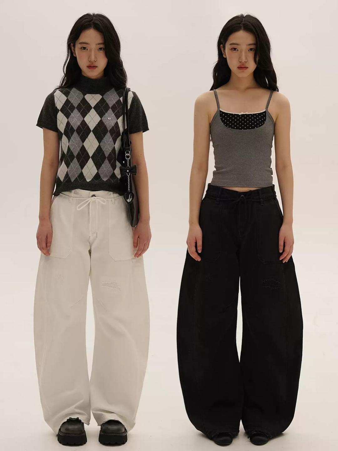 MOROMORO2 Retro Washed Wide Pants (4color)