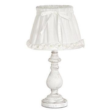 Grafelstein table lamp Rosy Dreams, romantic floor lamp decoration lamp shabby chic with small fabric roses, E14, wired, white