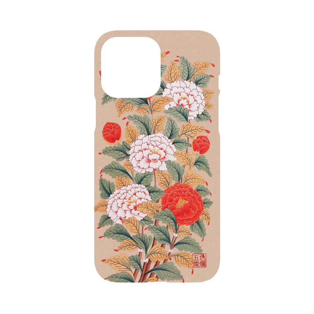 오색찬란코리아  부귀영화 모란도 특이한 민화 폰케이스 / 주문제작 커스텀 폰케이스 아이폰15프로맥스 슬림하드 케이스 i15ProMax Z플립5