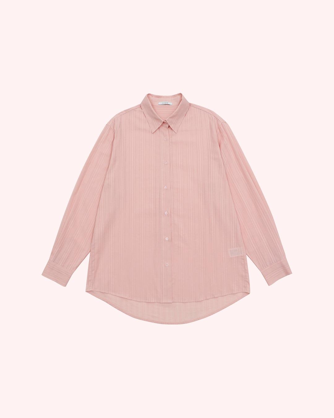 Plain overfit stripe shirt - Pink