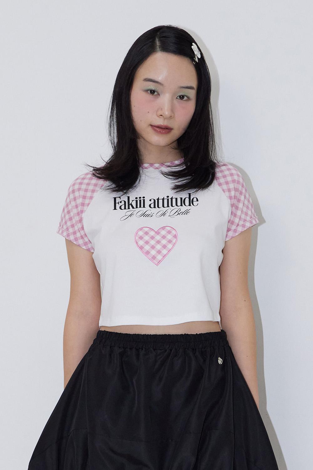 Fakiii Girl Attitude Check T-shirt_BABY PINK