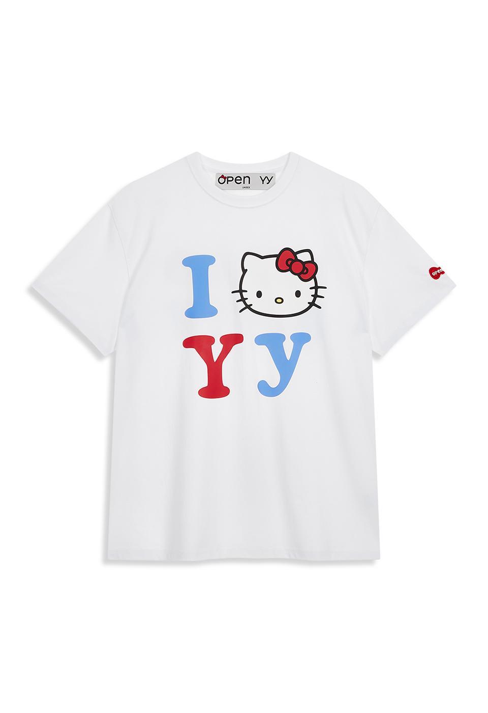 HELLO KITTY X YY T-SHIRT, WHITE