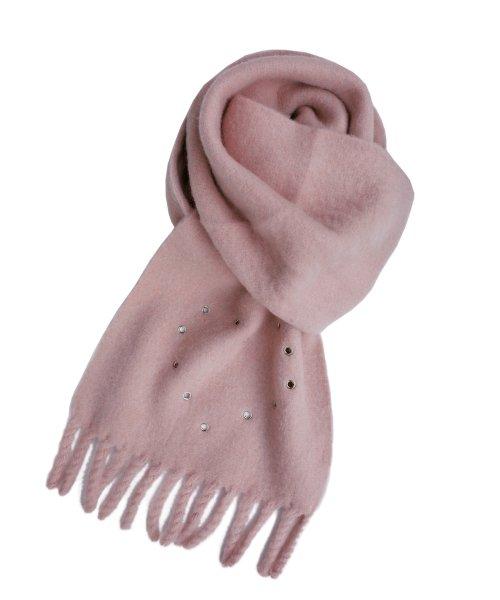 HEART EYELET HEAVY MUFFLER (PINK)