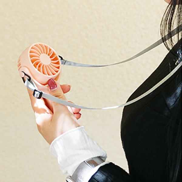 [까미또] 미니 핸디 선풍기 미니미 목걸이줄 스트랩 포함 여행 휴가 갈때 필수품 여행용품 휴대용 저소음 C타입 케이블