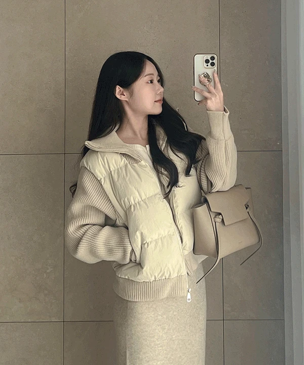 루이 니트 숏패딩jp (3color)