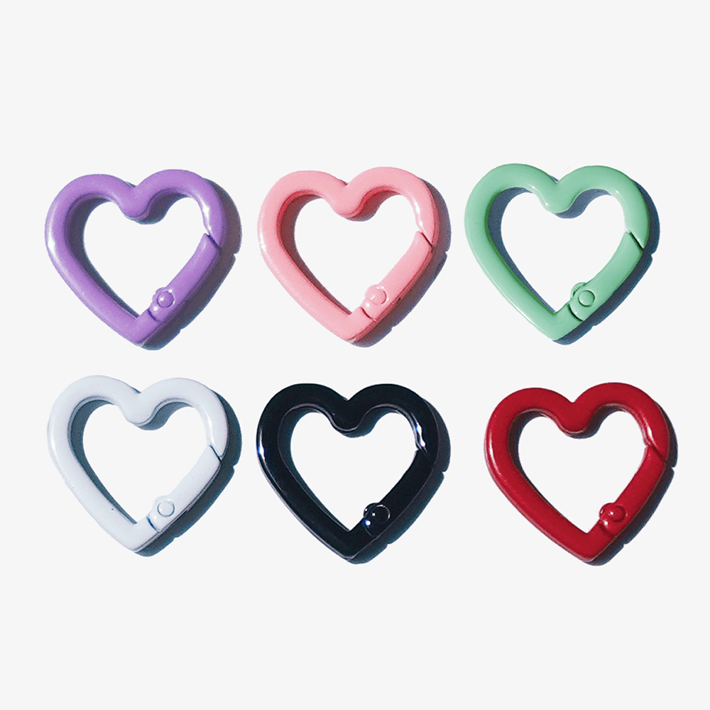 심플 하트 키링 / 고리 부자재 / 키링 만들기 / 컬러 열쇠고리 키링용 부자재