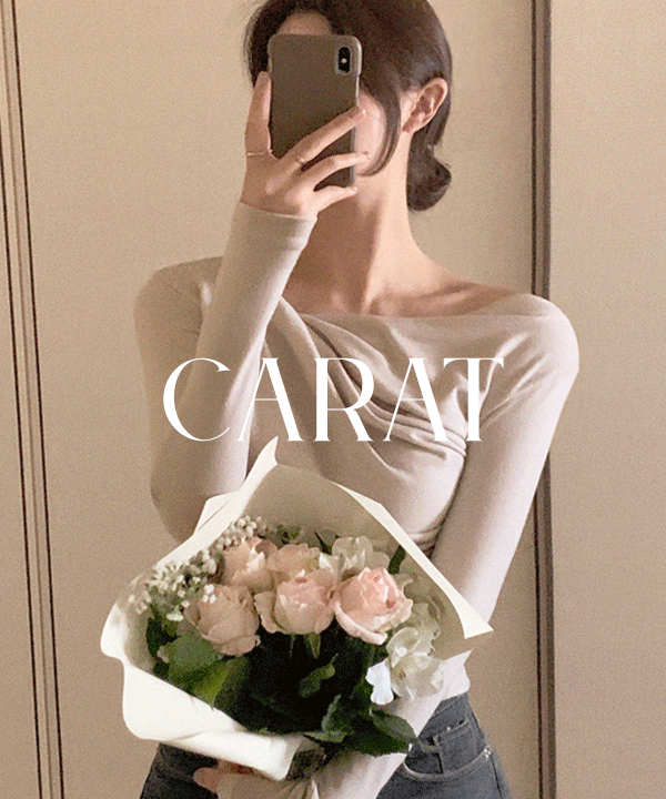 [1+1수량할인💗]단독) 캐럿 피치포근 여리넥셔링탑 - 5color(1~2주 제작 소요/영업일기준)