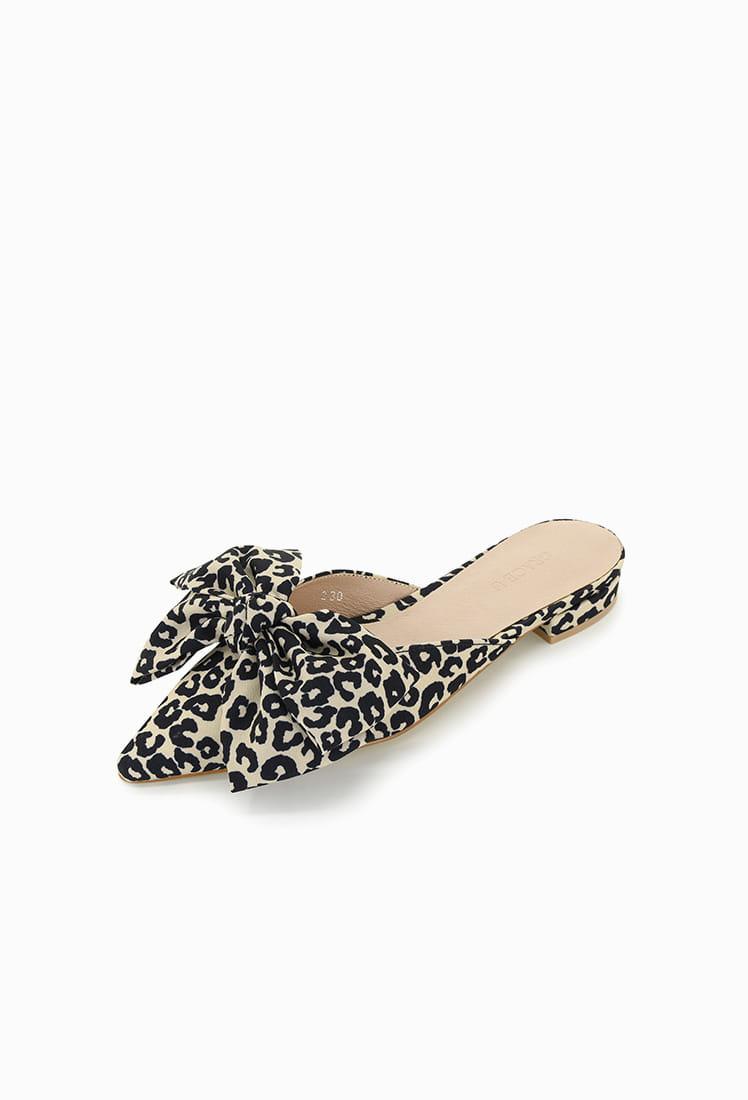 Grace Leopard Ribbon Mule