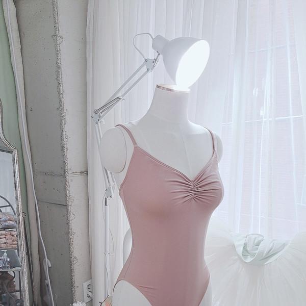 [Bullet Pointe] Pinch-Front Leotard. Antique Rose