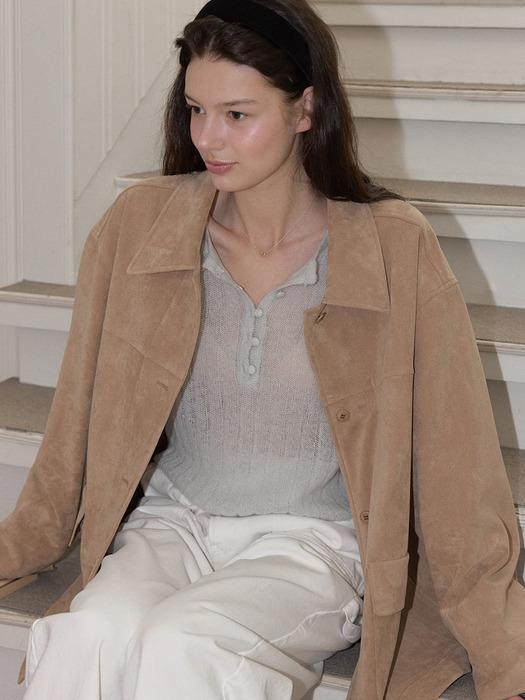 Suede Single Half Jacket_2Colors