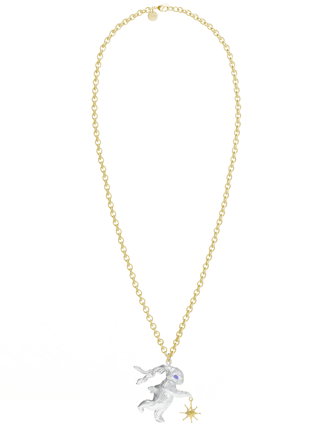 Silver Lucky Rabbit Solo Dance Necklace
