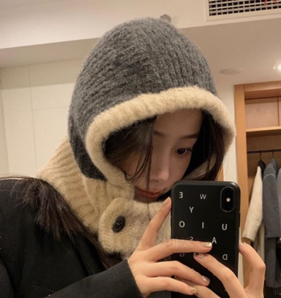 바라클라바 후드 겨울 넥워머 니트바라클라바 목토시 버튼fcsom 김나영 아르켓 바라클라바