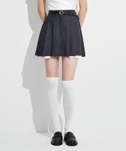 Rose Layered Mini Skirt [Charcoal]