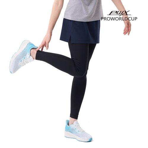 [PWX]Q123-4611-1DN 여성 투인원 스커트 레깅스