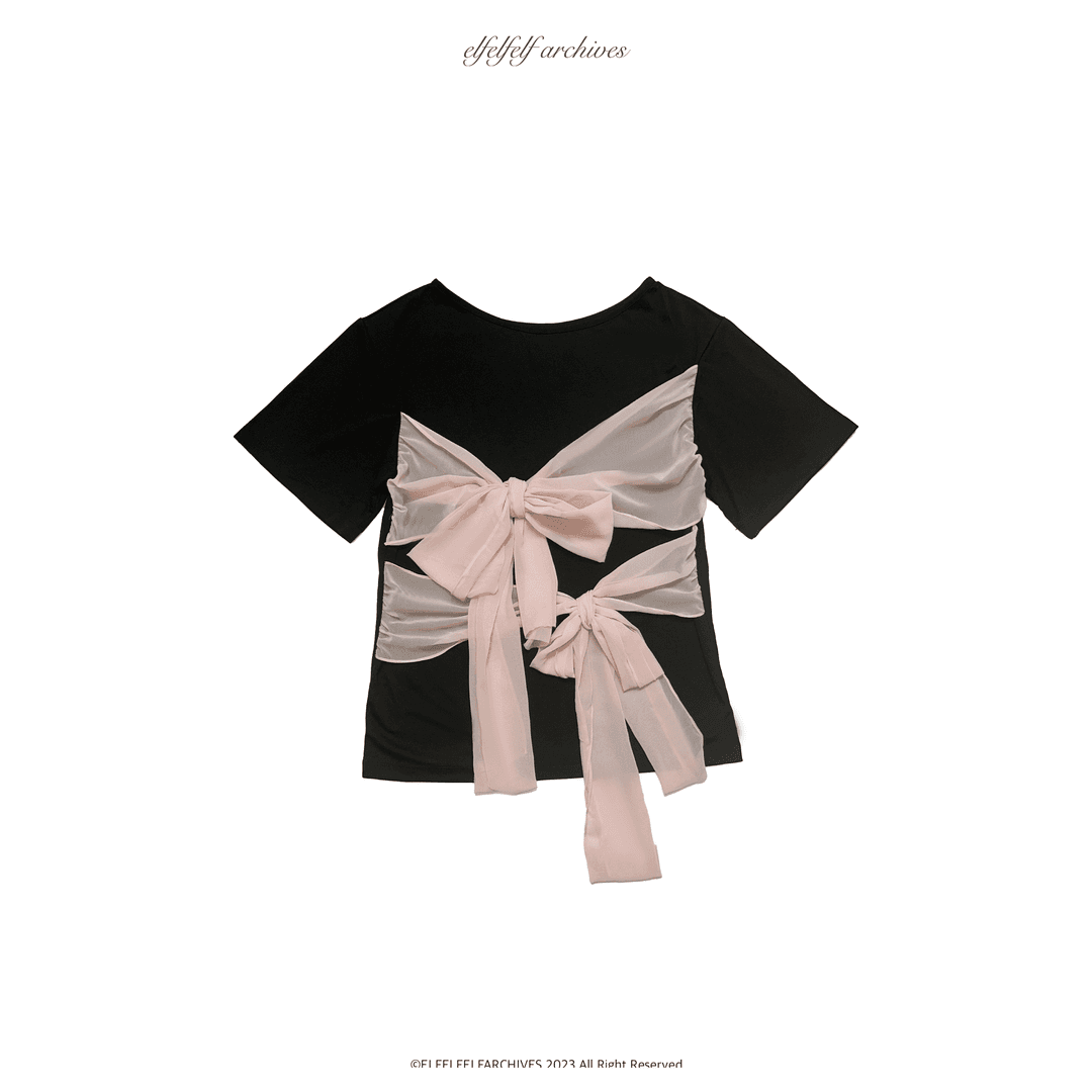RIBBON T SHIRTS[PINK]