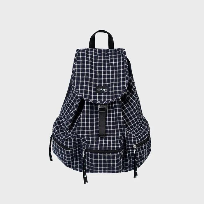 BERRY POCKET BACKPACK LARGE - CHECK NAVY