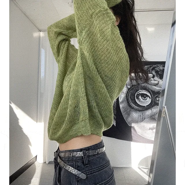 Cloud see-through knit (3color)