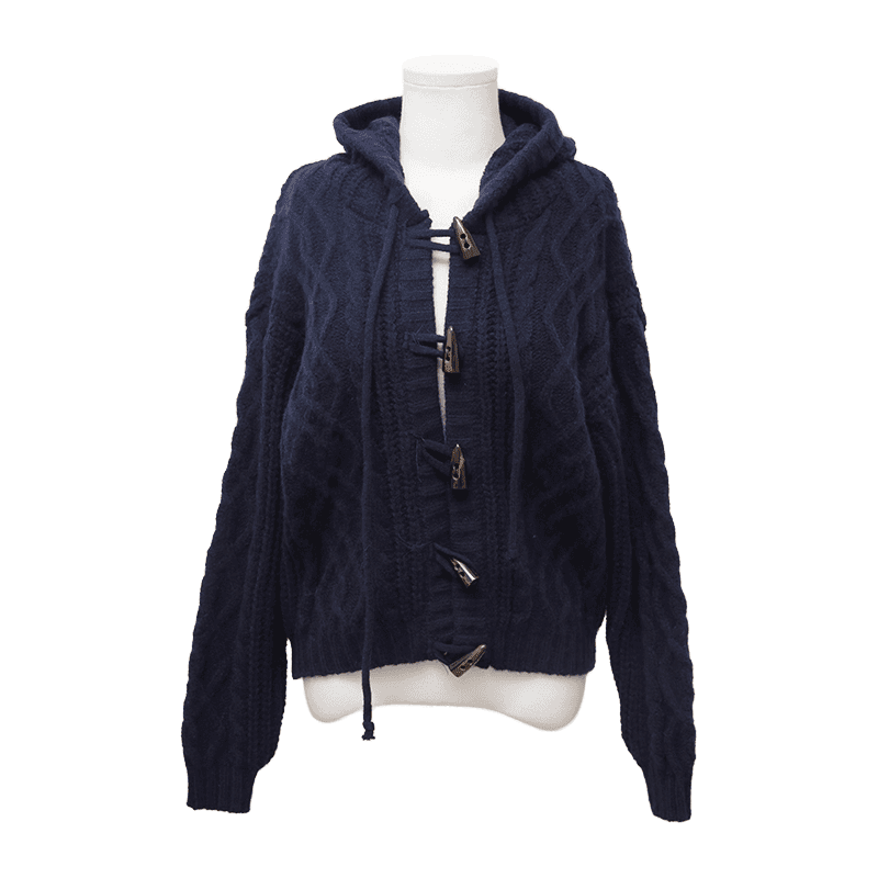 꽈배기토글버튼 후드니트가디건#(네이비)12월 05일부터 순차 배송가능!!