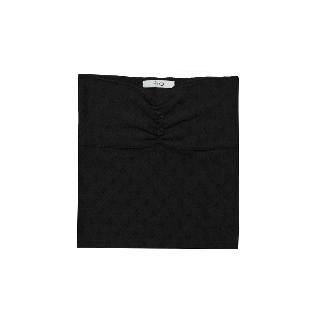 SHIRRING TUBE TOP [BLACK]