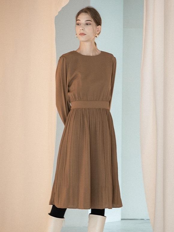 [~77사이즈]플리츠 벨티드 원피스(CX9OPF1)