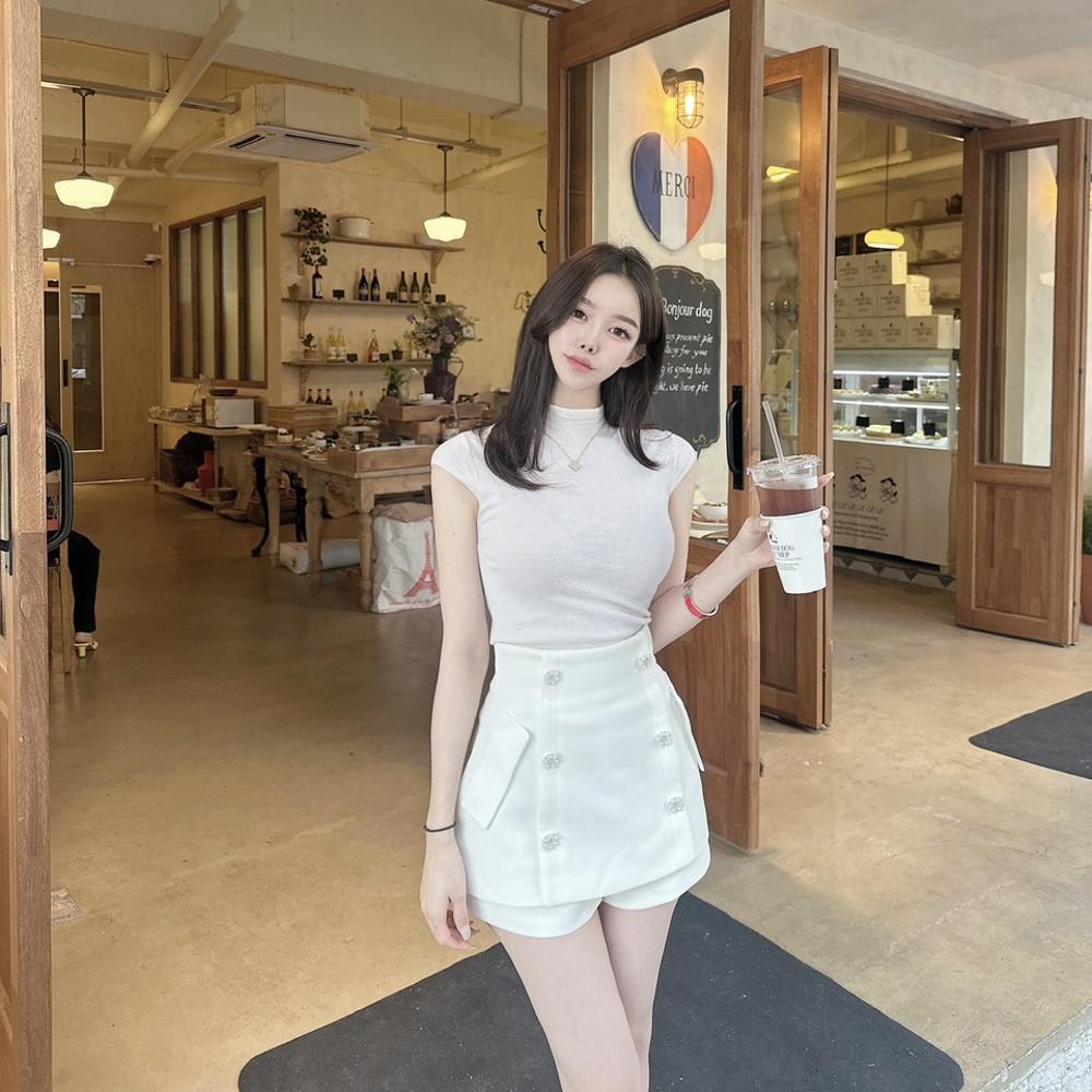 [수입] 큐롯 포켓 보석 하이웨스트 숏팬츠 (2 color) / 강추 !