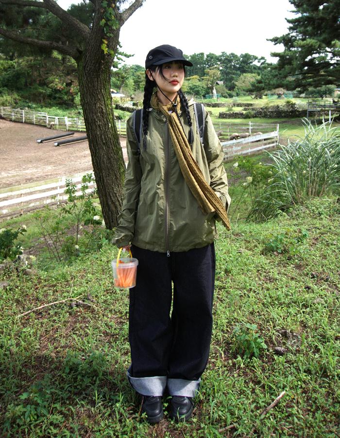 글로시 투웨이 바람막이 집업