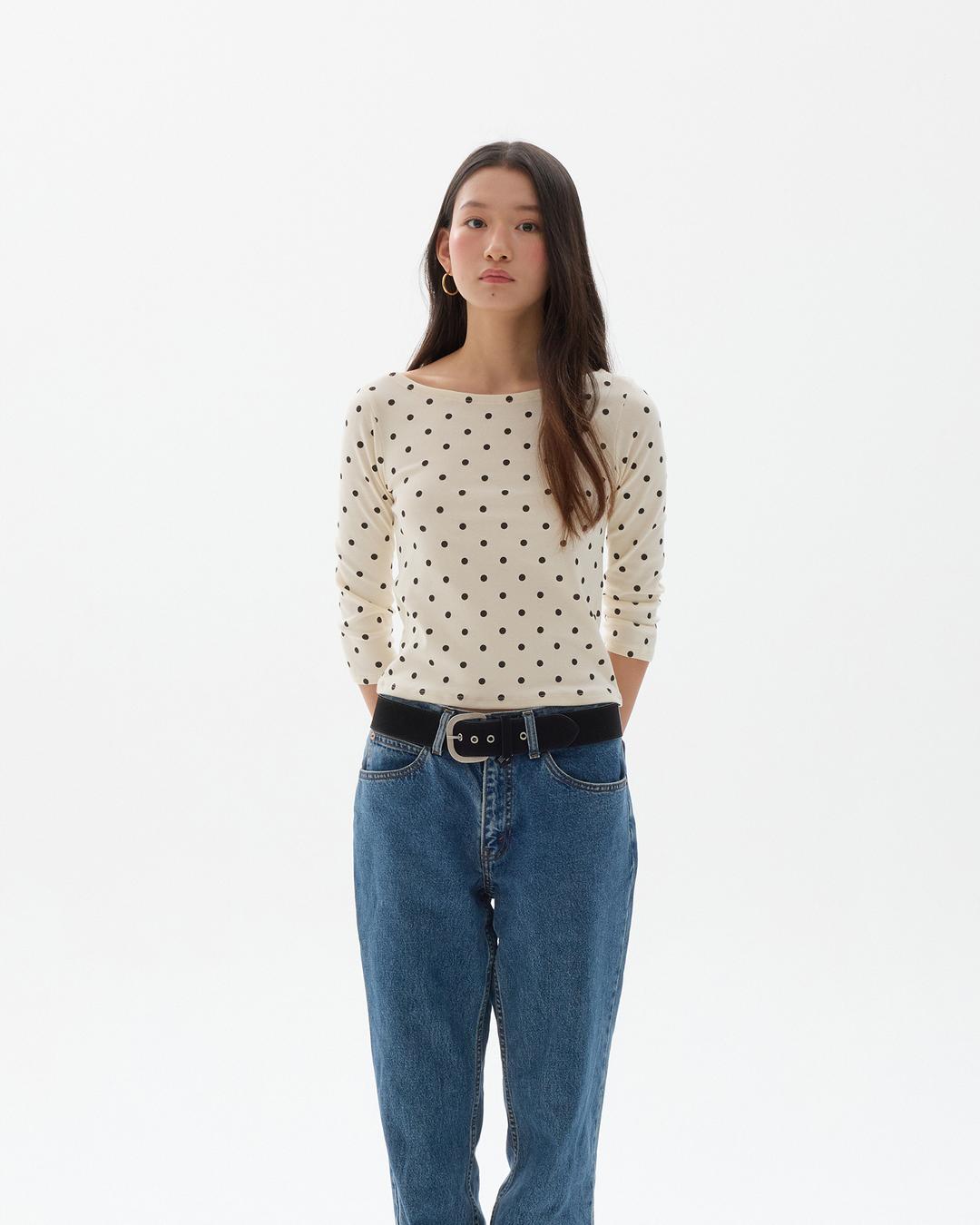 Polka dot Boat Neck Tee