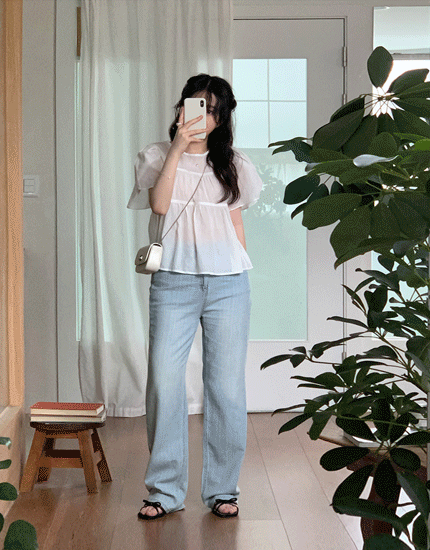 Leafy blouse (3color)