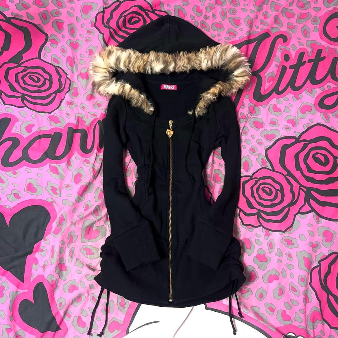 MA*RS마즈 레오파드 퍼 셔링 집업 원피스 히메오네갸루 00s핀터y2k | 후루츠패밀리