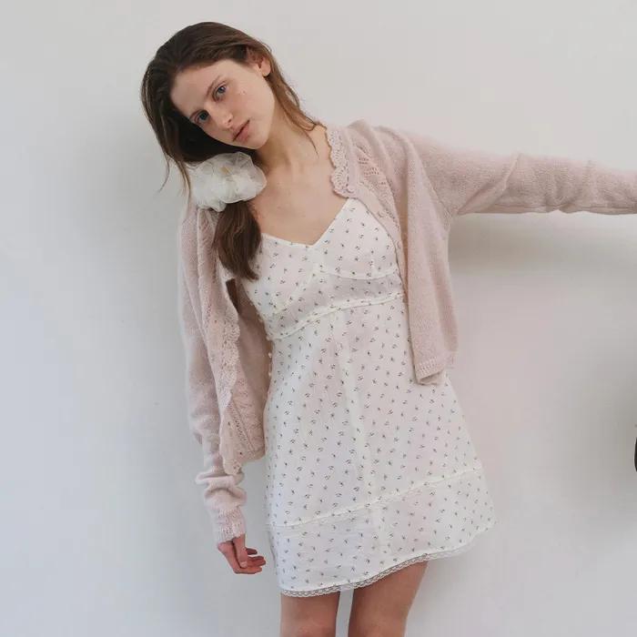 AINEE REVERSIBLE MINI DRESS [CREAM]