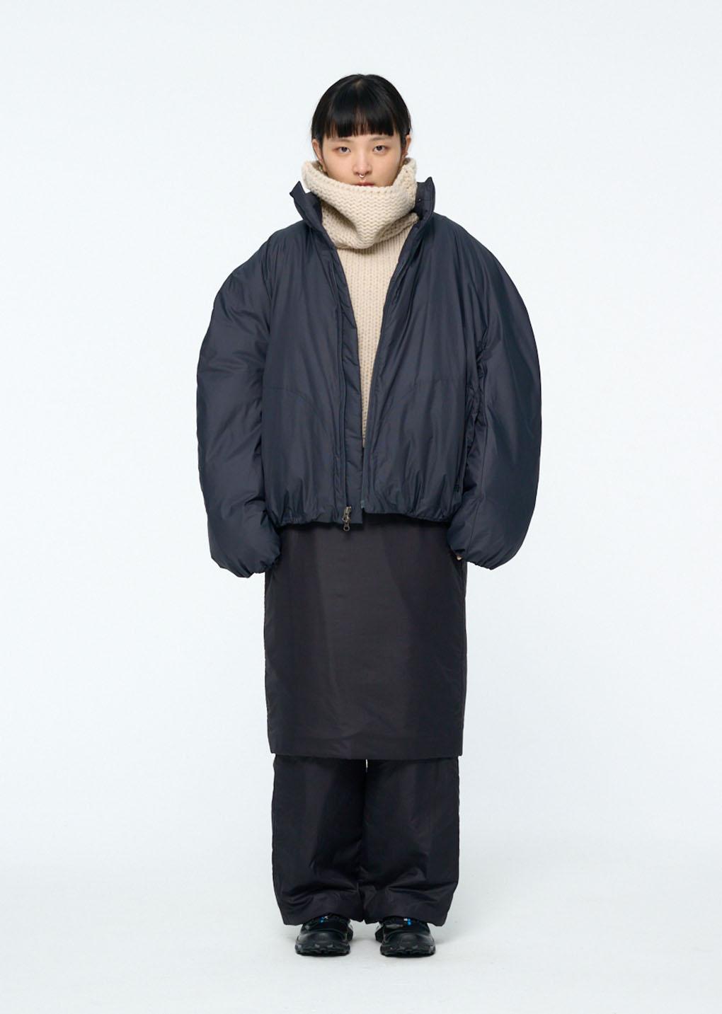 [PRE-ORDER] nylon reversible goose down puffer, charcoal