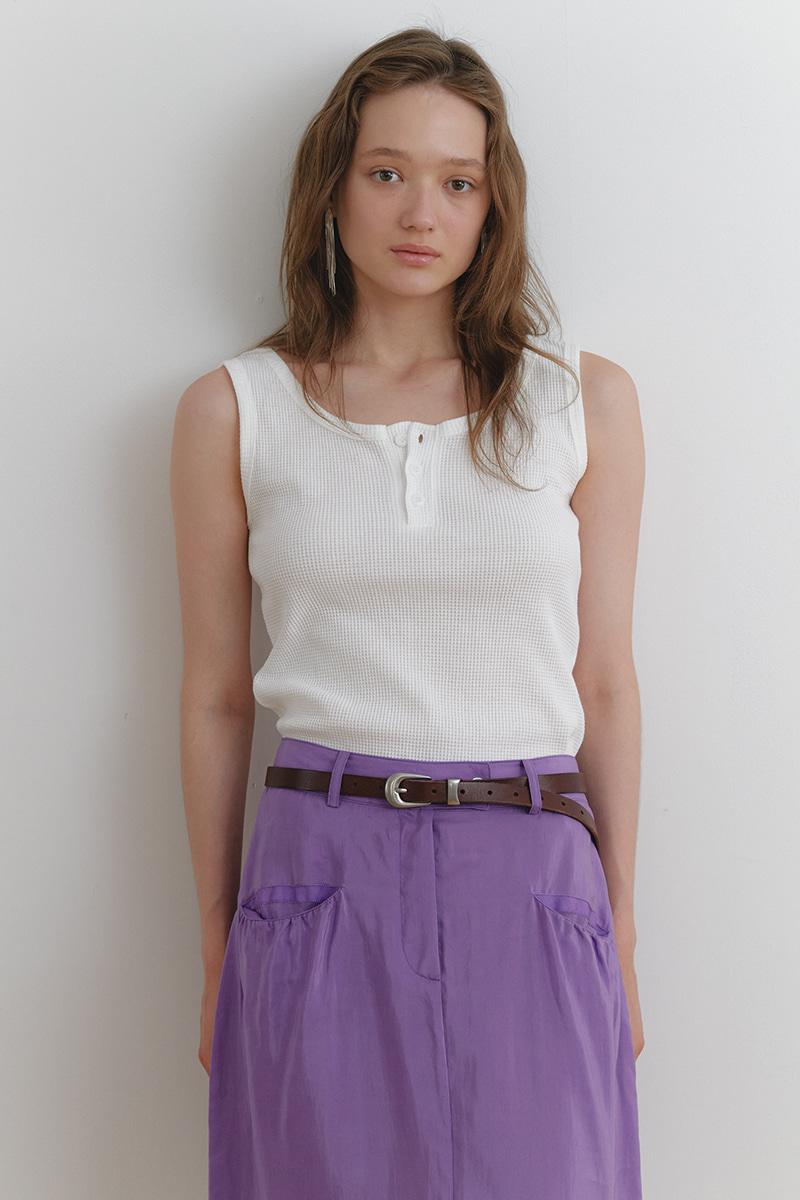 [2차 리오더] Waffle sleeveless T White